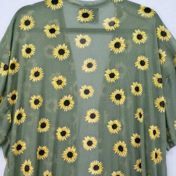 Maternity Love Beachy Boho Mesh Sheer Cover Up Cardigan Sunflower Size M - Picture 14 of 15
